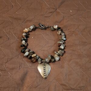 Brown and Gray Bohemian Stone Necklace